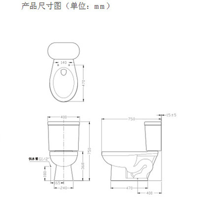 亞可6升分體座便器 400mm坑距，安全靜音衛浴首選